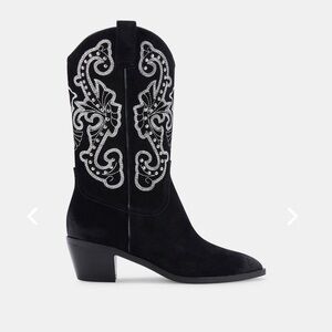 Dolce Vita Sula Black Suede Cowboy Boots